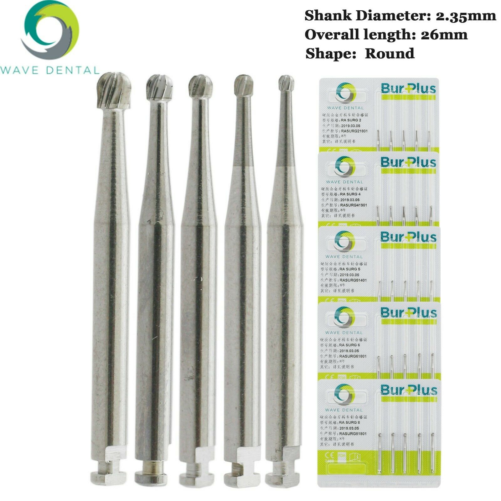 10Pcs Wave Dental 歯科用サージカルバー ラッチ式ラウンドヘッド